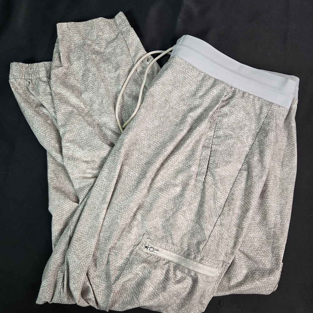 Athleta Venture Printed Pant Viper Gray Polyester Stretch‎ Womens Size 18
